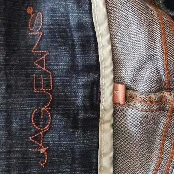 JagJeans High Rise Straight Leg DISTRESSED Pull On Jeans - Picture 3 of 8